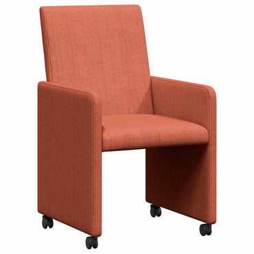 vidaXL Esszimmerstühle mit Rollen 2 pcs Rot orange 57 x 66 x 94 cm