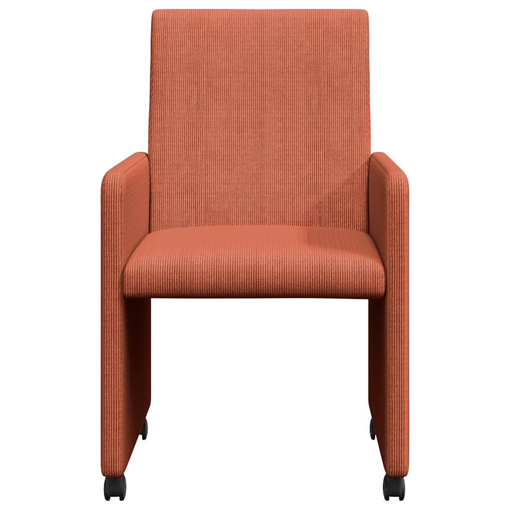 Esszimmerstühle mit Rollen 2 pcs Rot orange 57 x 66 x 94 cm