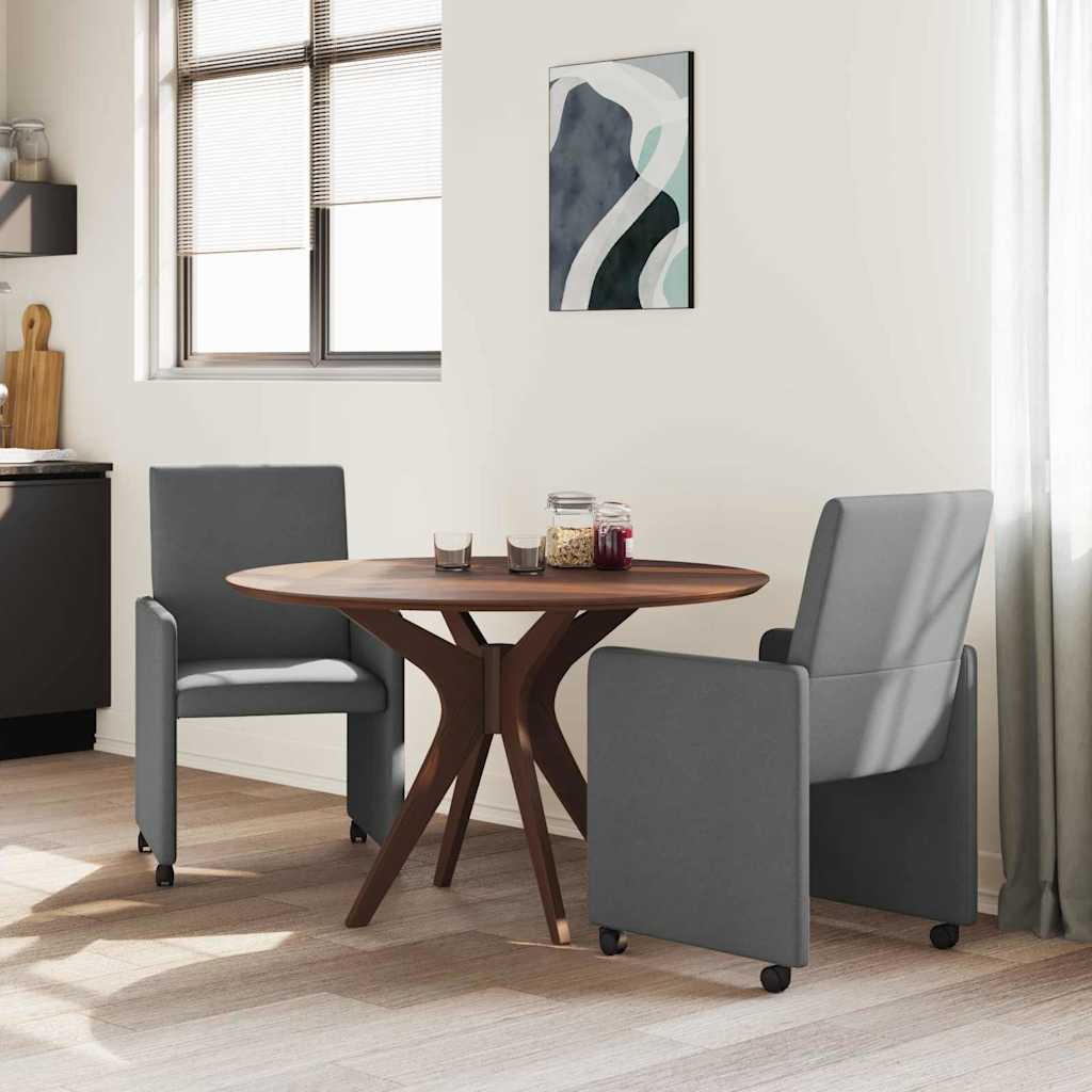 vidaXL Chaises de salle à manger à roulettes 2 pcs Gris foncé 57 x 66 x 94 cm