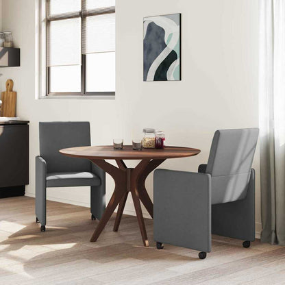 vidaXL Chaises de salle à manger à roulettes 2 pcs Gris foncé 57 x 66 x 94 cm
