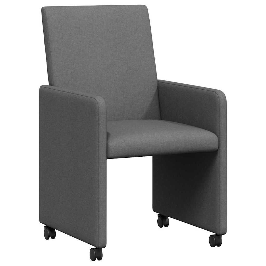 vidaXL Chaises de salle à manger à roulettes 2 pcs Gris foncé 57 x 66 x 94 cm