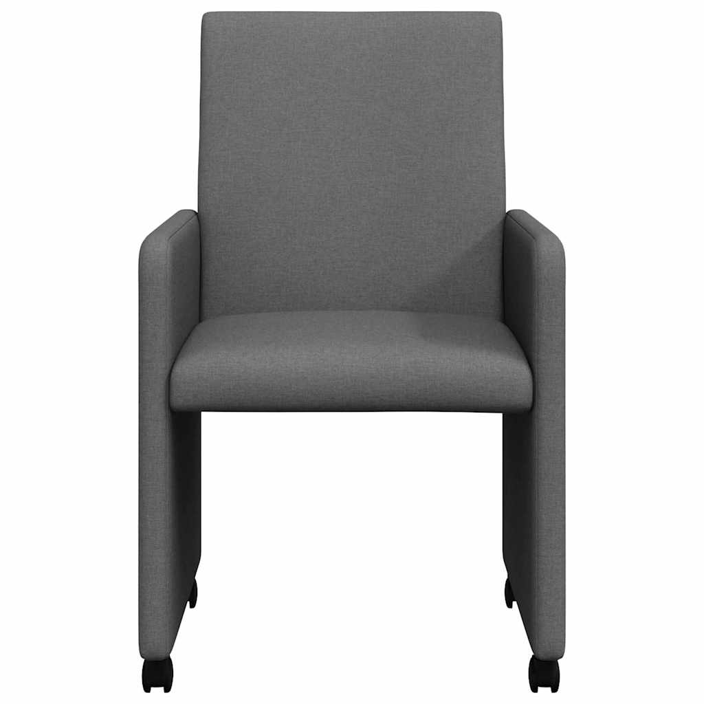 vidaXL Chaises de salle à manger à roulettes 2 pcs Gris foncé 57 x 66 x 94 cm