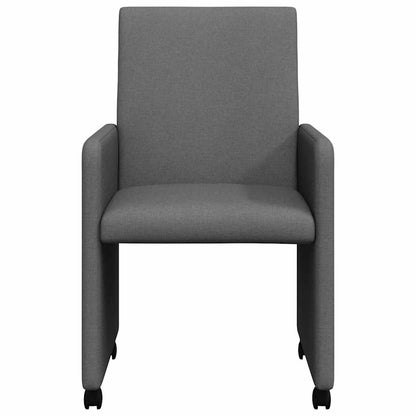vidaXL Chaises de salle à manger à roulettes 2 pcs Gris foncé 57 x 66 x 94 cm