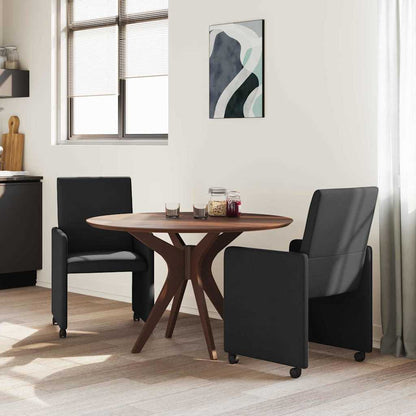 vidaXL Chaises de salle à manger à roulettes 2 pcs Noir 57 x 66 x 94 cm Tissu