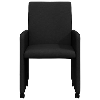 vidaXL Chaises de salle à manger à roulettes 2 pcs Noir 57 x 66 x 94 cm Tissu