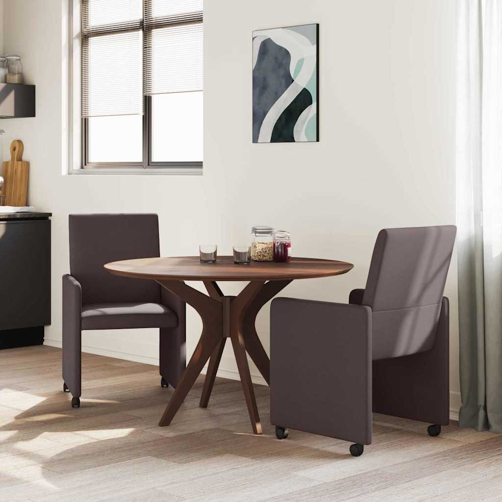 vidaXL Esszimmerstühle mit Rollen 2 pcs Dunkelbraun 57 x 66 x 94 cm