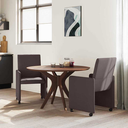 vidaXL Esszimmerstühle mit Rollen 2 pcs Dunkelbraun 57 x 66 x 94 cm