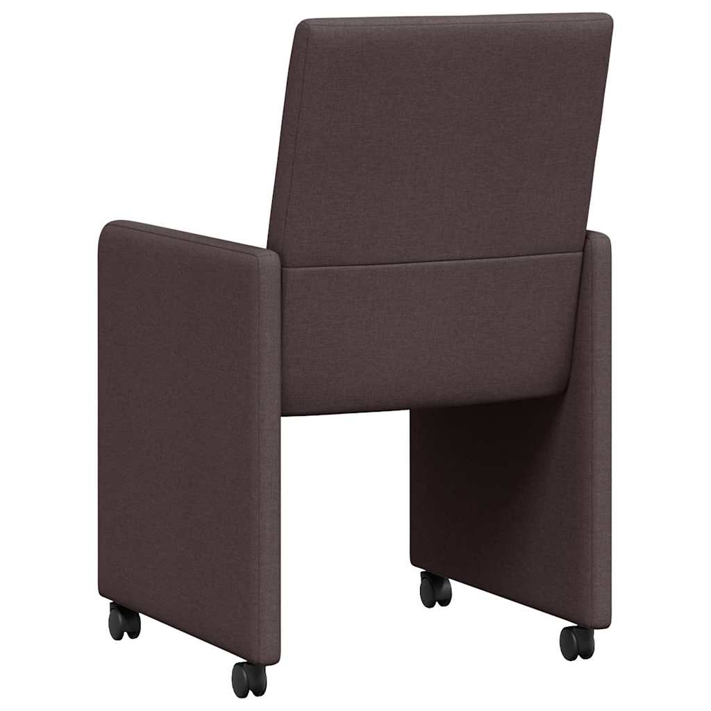 vidaXL Esszimmerstühle mit Rollen 2 pcs Dunkelbraun 57 x 66 x 94 cm
