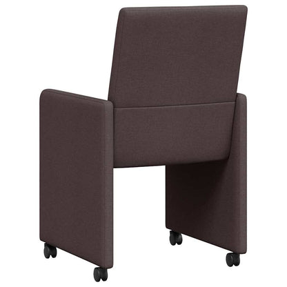 vidaXL Esszimmerstühle mit Rollen 2 pcs Dunkelbraun 57 x 66 x 94 cm