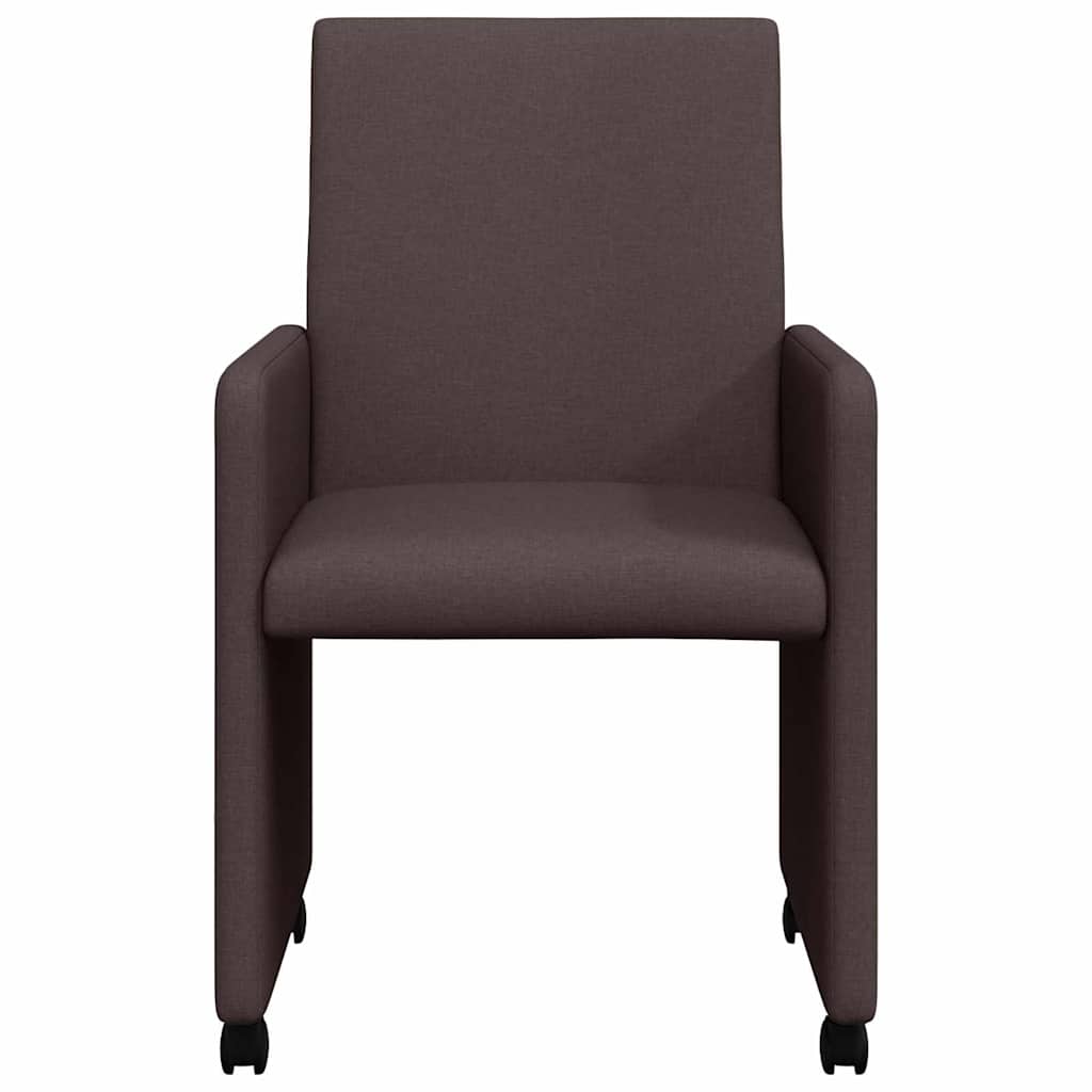 vidaXL Esszimmerstühle mit Rollen 2 pcs Dunkelbraun 57 x 66 x 94 cm
