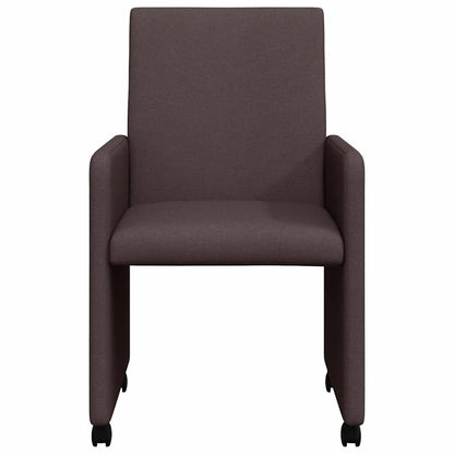 vidaXL Esszimmerstühle mit Rollen 2 pcs Dunkelbraun 57 x 66 x 94 cm