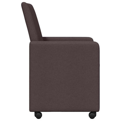 vidaXL Esszimmerstühle mit Rollen 2 pcs Dunkelbraun 57 x 66 x 94 cm