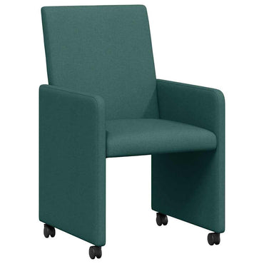 vidaXL Esszimmerstühle mit Rollen 2 pcs Dunkelgrün 57 x 66 x 94 cm