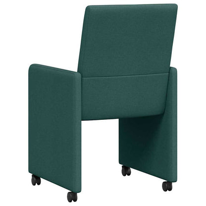 vidaXL Esszimmerstühle mit Rollen 2 pcs Dunkelgrün 57 x 66 x 94 cm