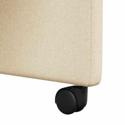 vidaXL Esszimmerstühle mit Rollen 2 pcs Creme 57 x 66 x 94 cm Stoff