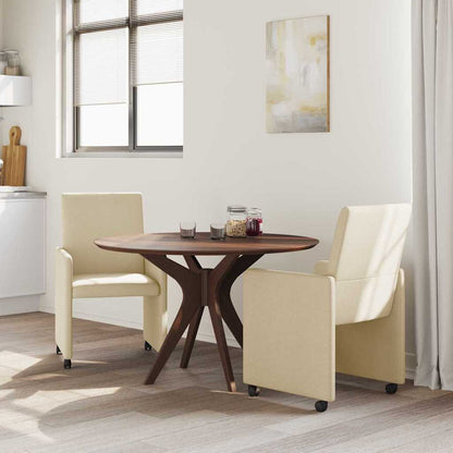 vidaXL Esszimmerstühle mit Rollen 2 pcs Creme 57 x 66 x 94 cm Stoff