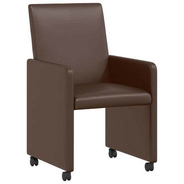 vidaXL Esszimmerstühle mit Rollen 2 pcs Braun 57 x 66 x 94 cm