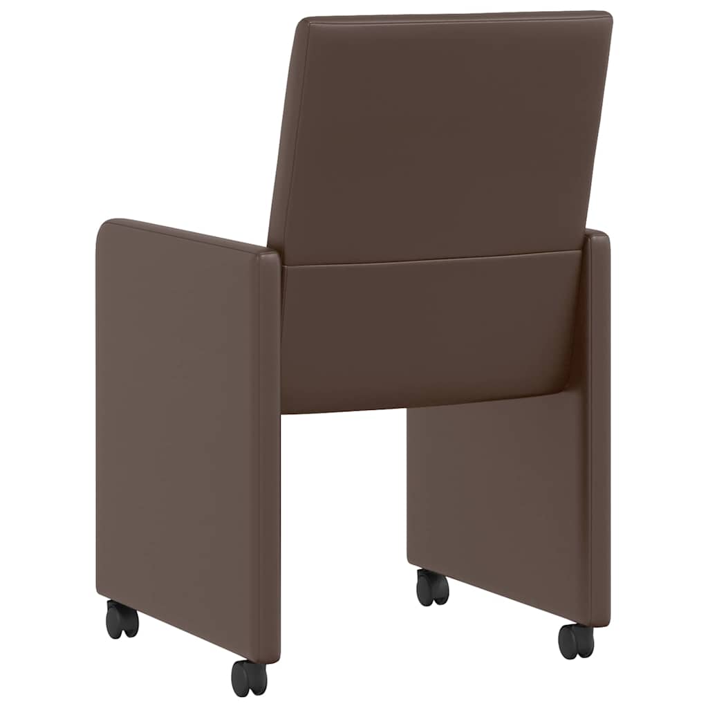 Esszimmerstühle mit Rollen 2 pcs Braun 57 x 66 x 94 cm