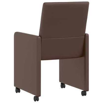 Esszimmerstühle mit Rollen 2 pcs Braun 57 x 66 x 94 cm