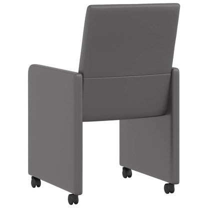 Esszimmerstühle mit Rollen 2 pcs Grau 57 x 66 x 94 cm