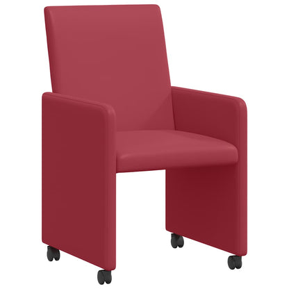 vidaXL Esszimmerstühle mit Rollen 2 pcs Weinrot 57 x 66 x 94 cm