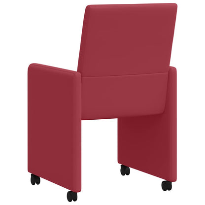 vidaXL Esszimmerstühle mit Rollen 2 pcs Weinrot 57 x 66 x 94 cm