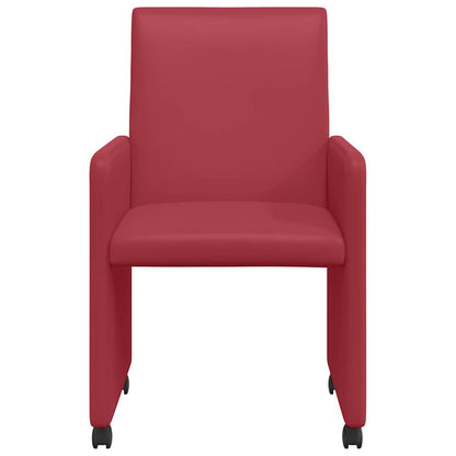 vidaXL Esszimmerstühle mit Rollen 2 pcs Weinrot 57 x 66 x 94 cm