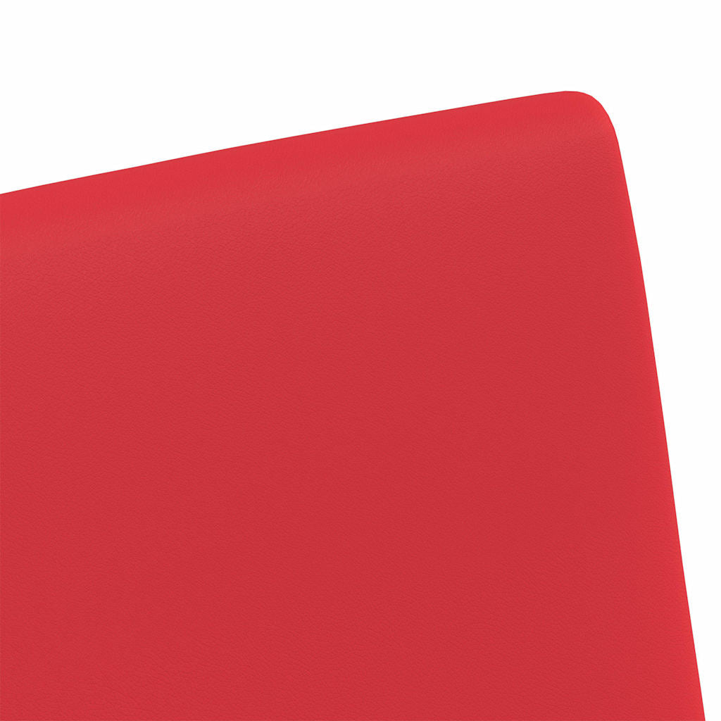 vidaXL Esszimmerstühle mit Rollen 2 pcs Rot 57 x 66 x 94 cm Kunstleder