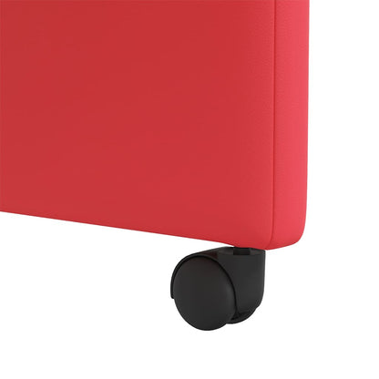 vidaXL Esszimmerstühle mit Rollen 2 pcs Rot 57 x 66 x 94 cm Kunstleder