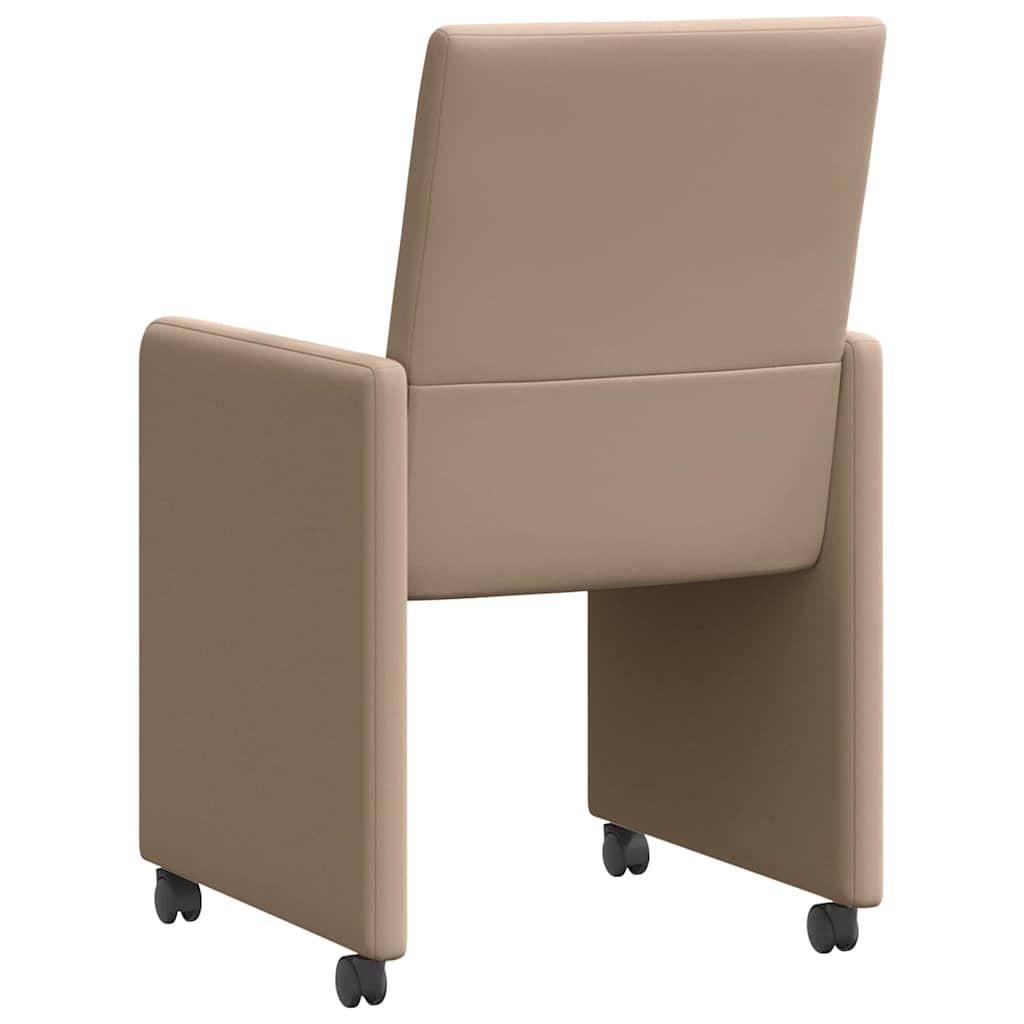vidaXL Esszimmerstühle mit Rollen 2 pcs Cappuccino 57 x 66 x 94 cm