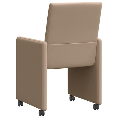 vidaXL Esszimmerstühle mit Rollen 2 pcs Cappuccino 57 x 66 x 94 cm