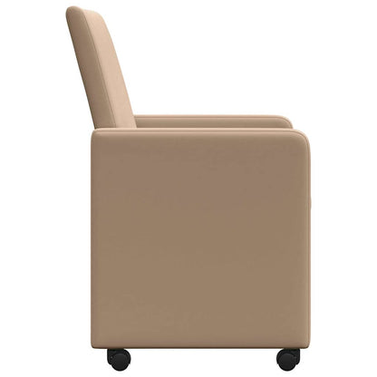 vidaXL Esszimmerstühle mit Rollen 2 pcs Cappuccino 57 x 66 x 94 cm