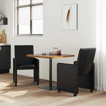 vidaXL Chaises de salle à manger à roulettes 2 pcs Noir 57 x 66 x 94 cm