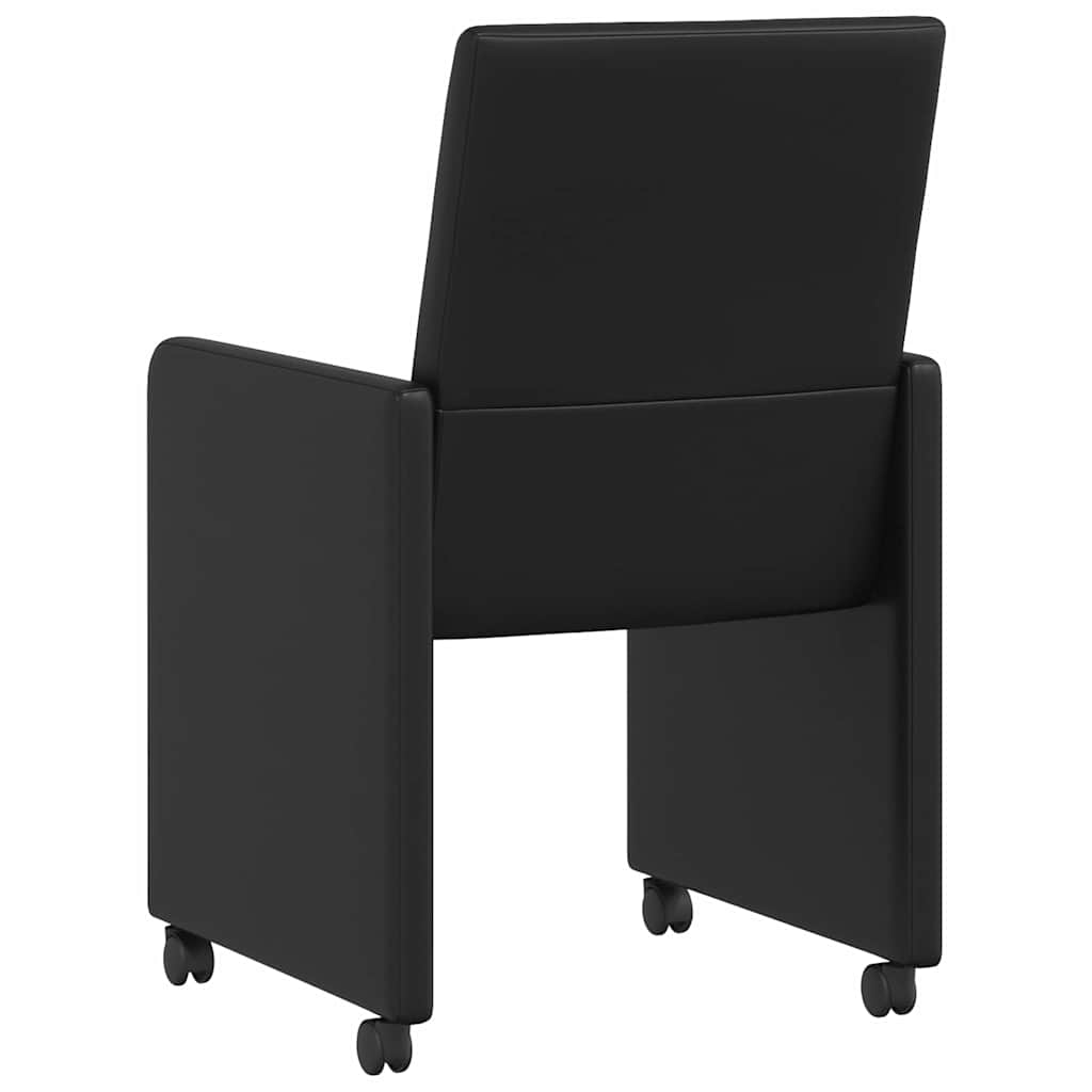 vidaXL Chaises de salle à manger à roulettes 2 pcs Noir 57 x 66 x 94 cm