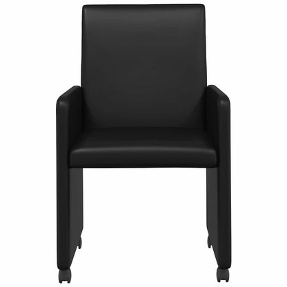vidaXL Chaises de salle à manger à roulettes 2 pcs Noir 57 x 66 x 94 cm
