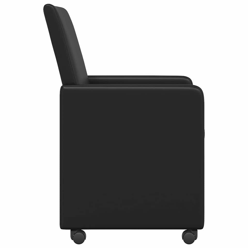 vidaXL Chaises de salle à manger à roulettes 2 pcs Noir 57 x 66 x 94 cm