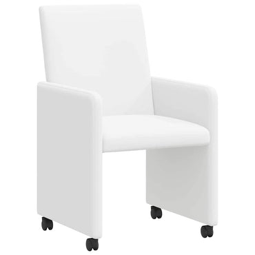 vidaXL Esszimmerstühle mit Rollen 2 pcs Weiß 57 x 66 x 94 cm