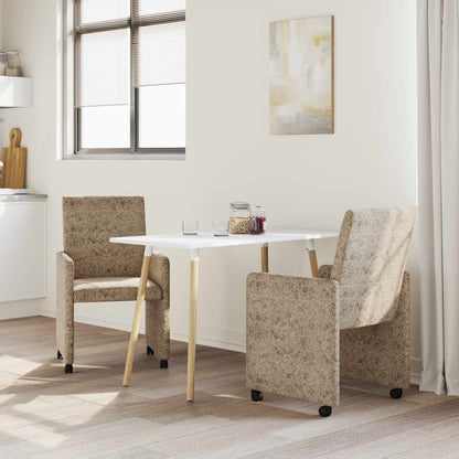 vidaXL Esszimmerstühle mit Rollen 2 pcs Hellgrau 57 x 66 x 94 cm