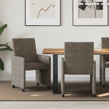 vidaXL Esszimmerstühle mit Rollen 2 pcs Dunkelgrau 57 x 66 x 94 cm