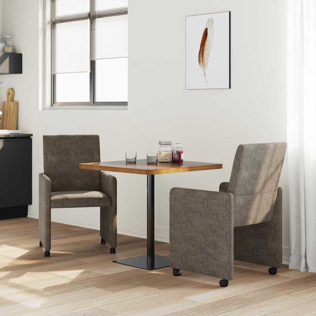 vidaXL Esszimmerstühle mit Rollen 2 pcs Dunkelgrau 57 x 66 x 94 cm