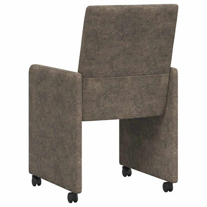 vidaXL Esszimmerstühle mit Rollen 2 pcs Dunkelgrau 57 x 66 x 94 cm