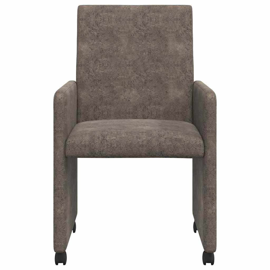 vidaXL Esszimmerstühle mit Rollen 2 pcs Dunkelgrau 57 x 66 x 94 cm