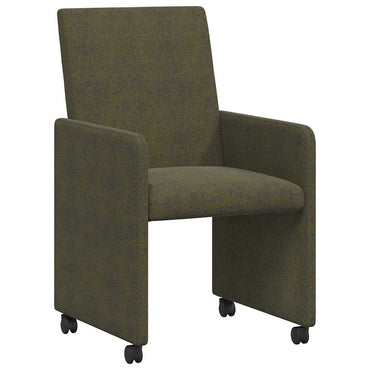 vidaXL Esszimmerstühle mit Rollen 2 pcs Armeegrün 57 x 66 x 94 cm