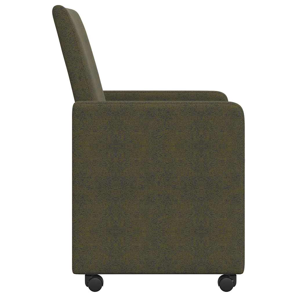 Esszimmerstühle mit Rollen 2 pcs Armeegrün 57 x 66 x 94 cm