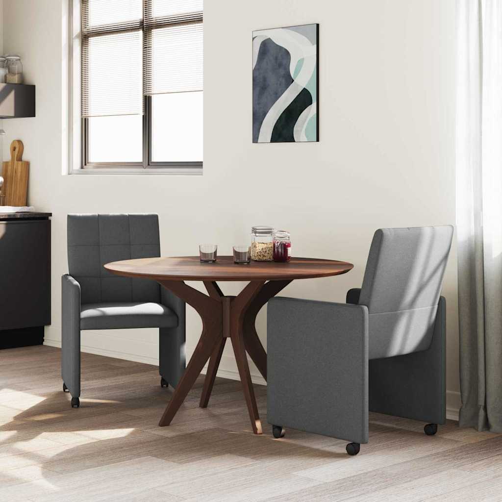 vidaXL Esszimmerstühle mit Rollen 2 pcs Dunkelgrau 58 x 65 x 94 cm
