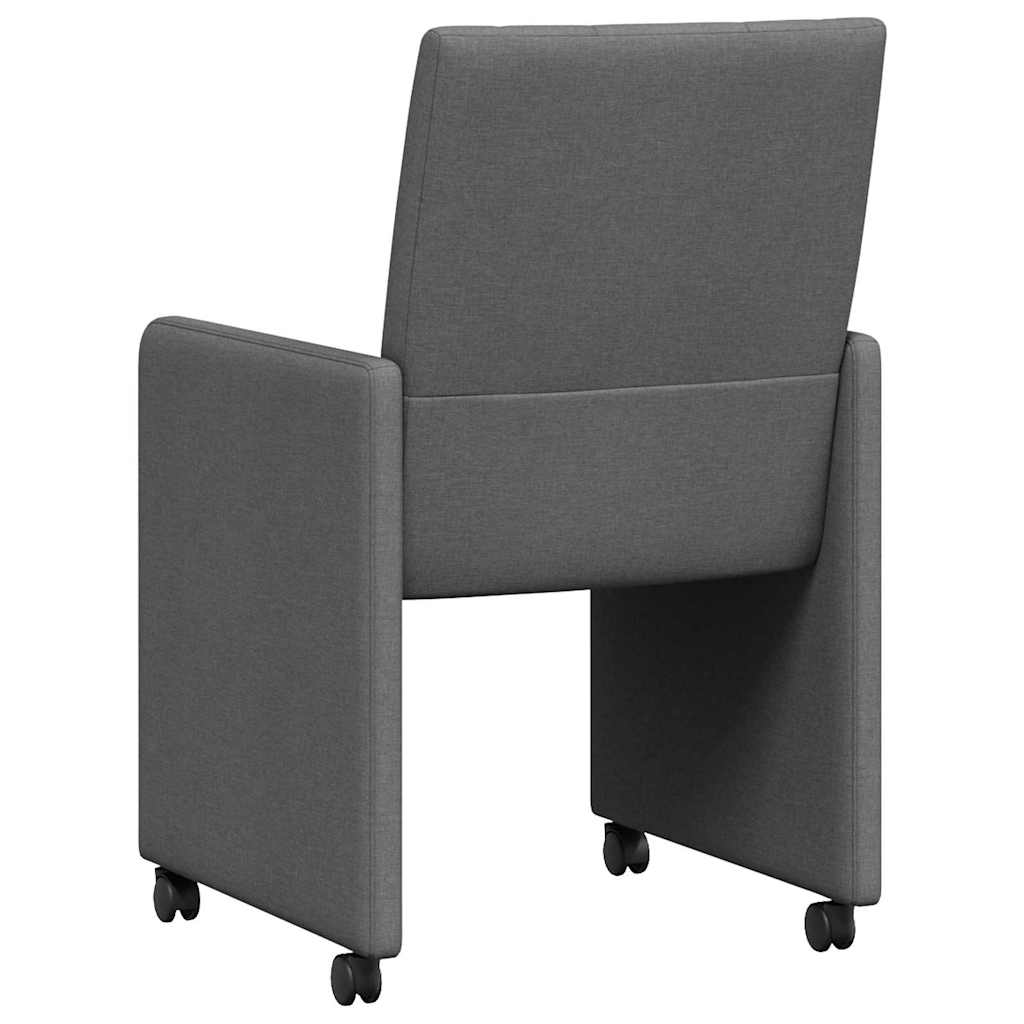 vidaXL Esszimmerstühle mit Rollen 2 pcs Dunkelgrau 58 x 65 x 94 cm