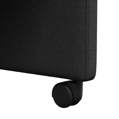 vidaXL Chaises de salle à manger à roulettes 2 pcs Noir 58 x 65 x 94 cm Tissu