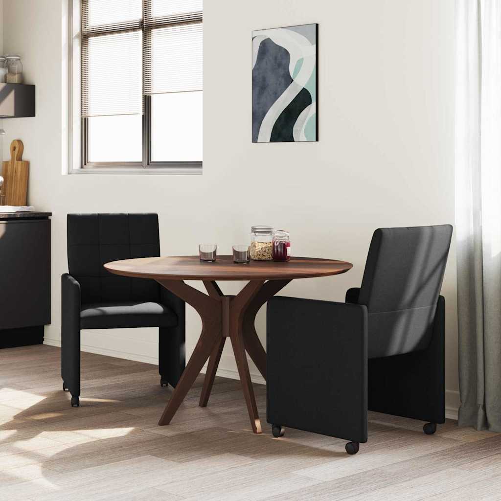 vidaXL Chaises de salle à manger à roulettes 2 pcs Noir 58 x 65 x 94 cm Tissu