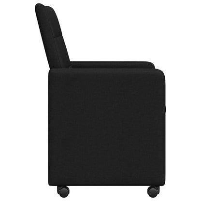 vidaXL Chaises de salle à manger à roulettes 2 pcs Noir 58 x 65 x 94 cm Tissu