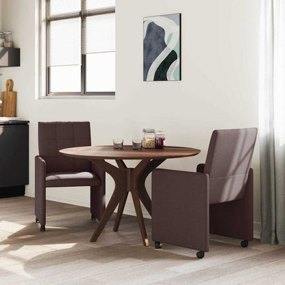 vidaXL Esszimmerstühle mit Rollen 2 pcs Dunkelbraun 58 x 65 x 94 cm